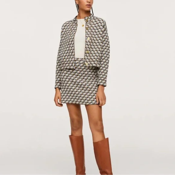 Mango Striped Geometric Jacket - Picture 4 of 10